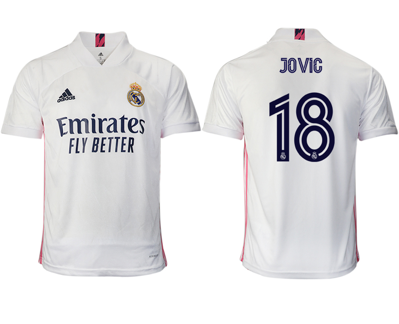 Men 2020-2021 club Real Madrid home aaa version #18 white Soccer Jerseys